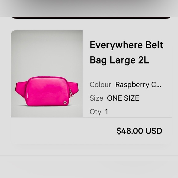 Lululemon Pink/Rasberry Everywhere 2L Belt Bag - Picture 1 of 4